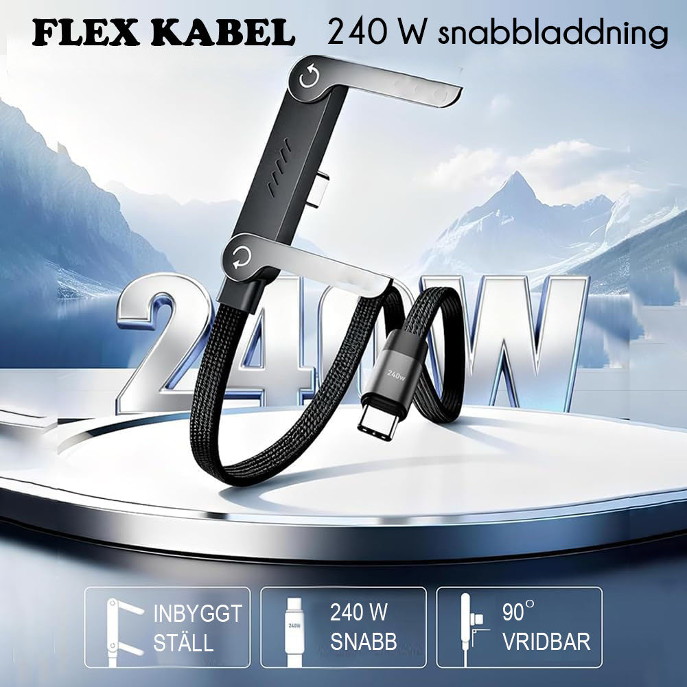 FlexKabel - Snabbladdningskabel med mobilställ