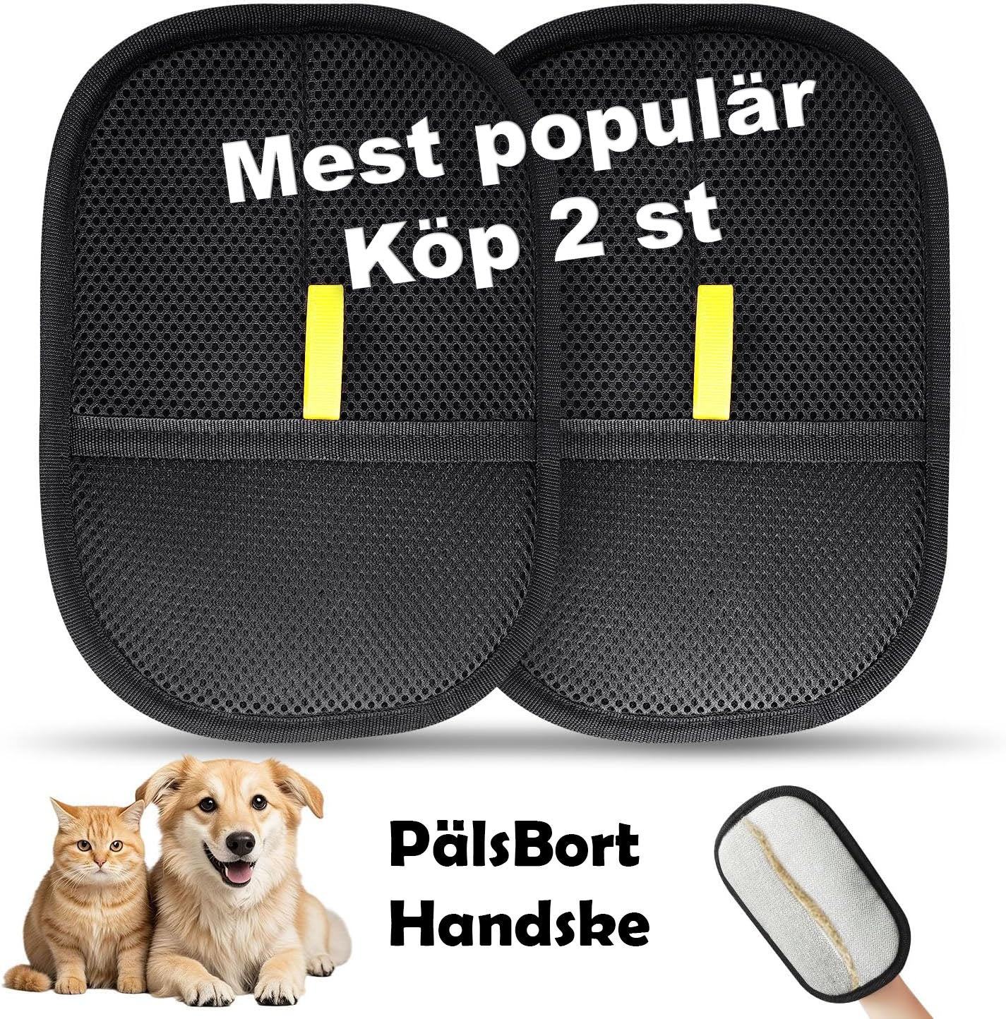 PälsBort Handske - Tar bort djurhår på kläder och möbler