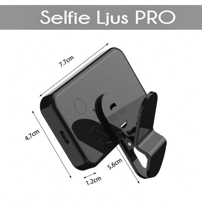 SelfieLjus - Uppladdningsbar LED-lampa med klämfäste