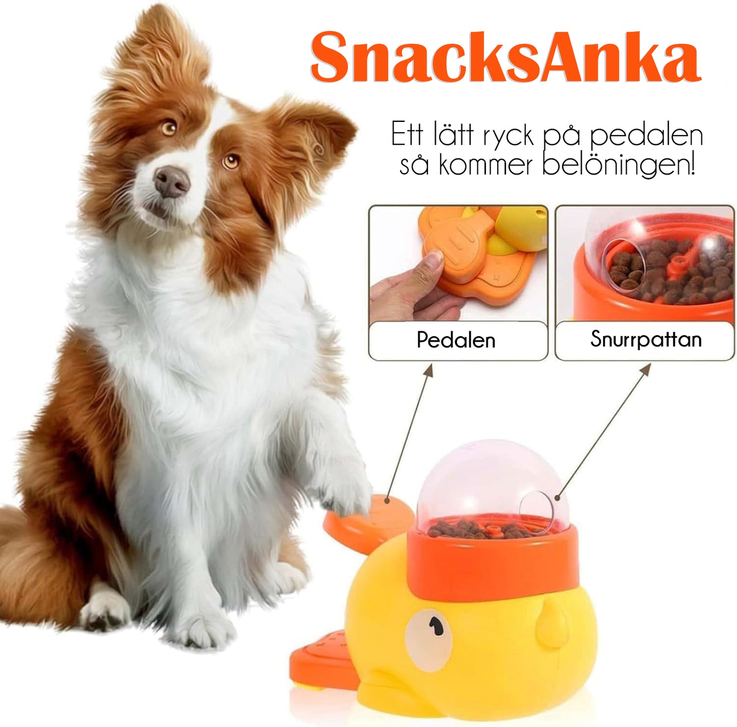SnacksAnka - Interaktiv leksak för hund och katt