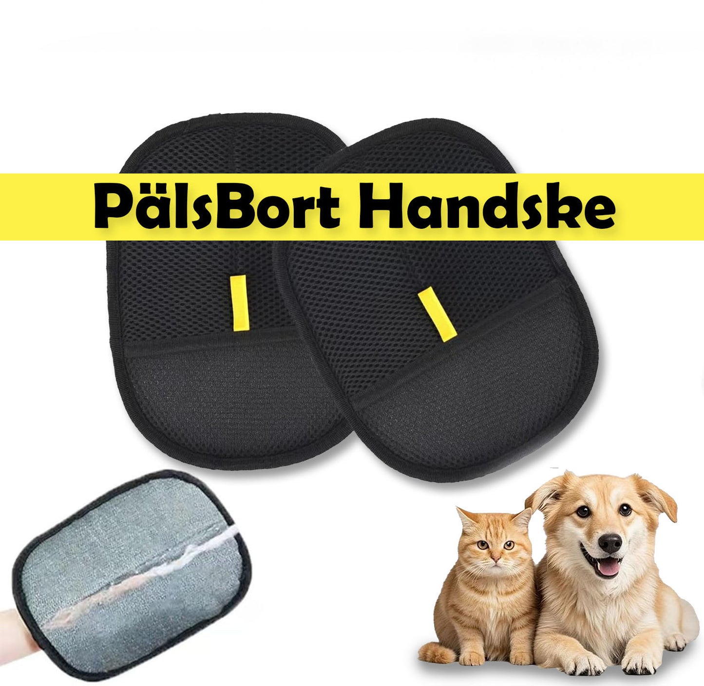 PälsBort Handske - Tar bort djurhår på kläder och möbler