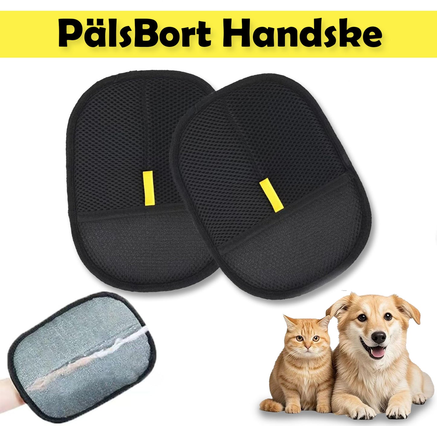 PälsBort Handske - Tar bort djurhår på kläder och möbler