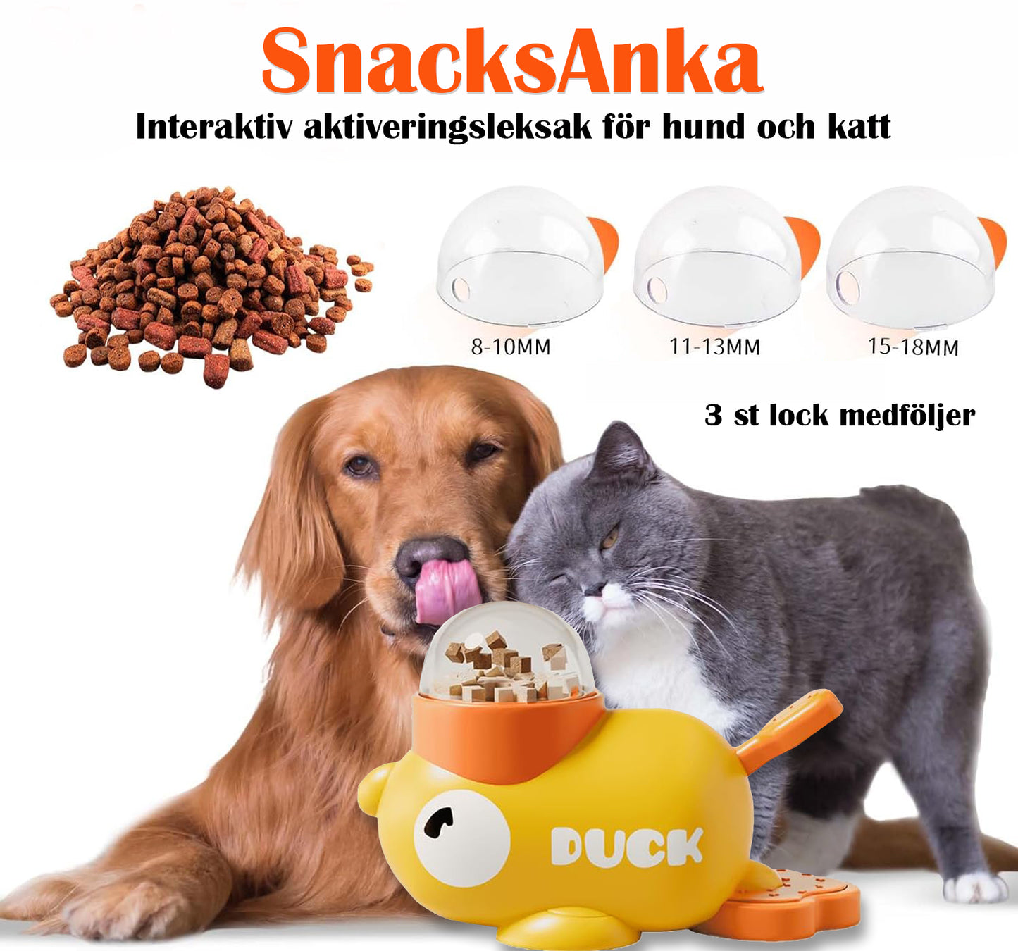 SnacksAnka - Interaktiv leksak för hund och katt