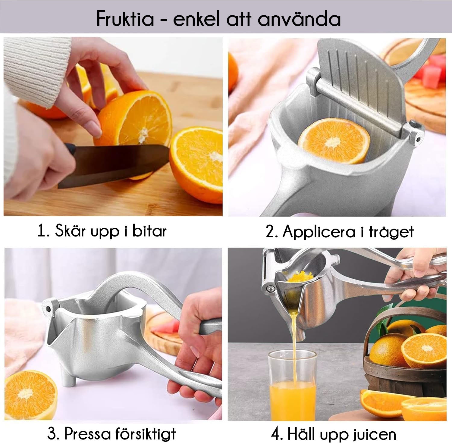 Fruktpress i aluminium