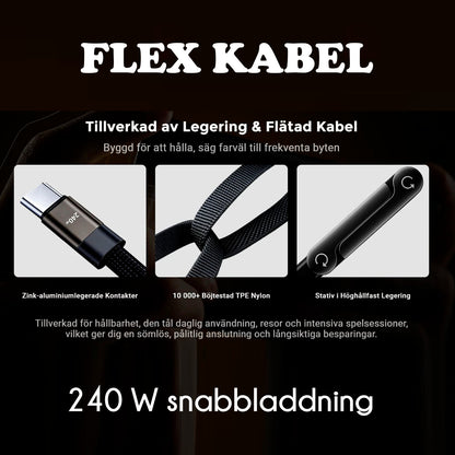 FlexKabel - Snabbladdningskabel med mobilställ